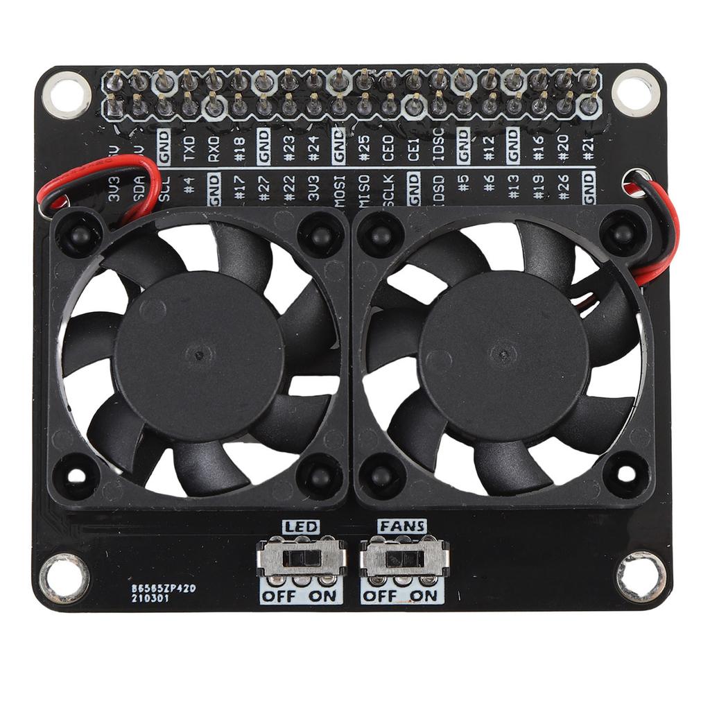GPIO Expansion Board Fit for RasPi 4B 3B+ 3B 3A+ Dual Cooling Fans GPIO Expansion Board Module