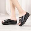 New Summer Wedge Heels Women's Thick Bottom Outer Wear Non-slip Slippers Women's Open-toed Fish Mouth