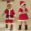 Limspace Santa Claus Costume for Kids, Christmas Costume Set for Boys and Girls, Includes Top and Bottoms, Santa Hat, Belt, and Christmas Stickers,