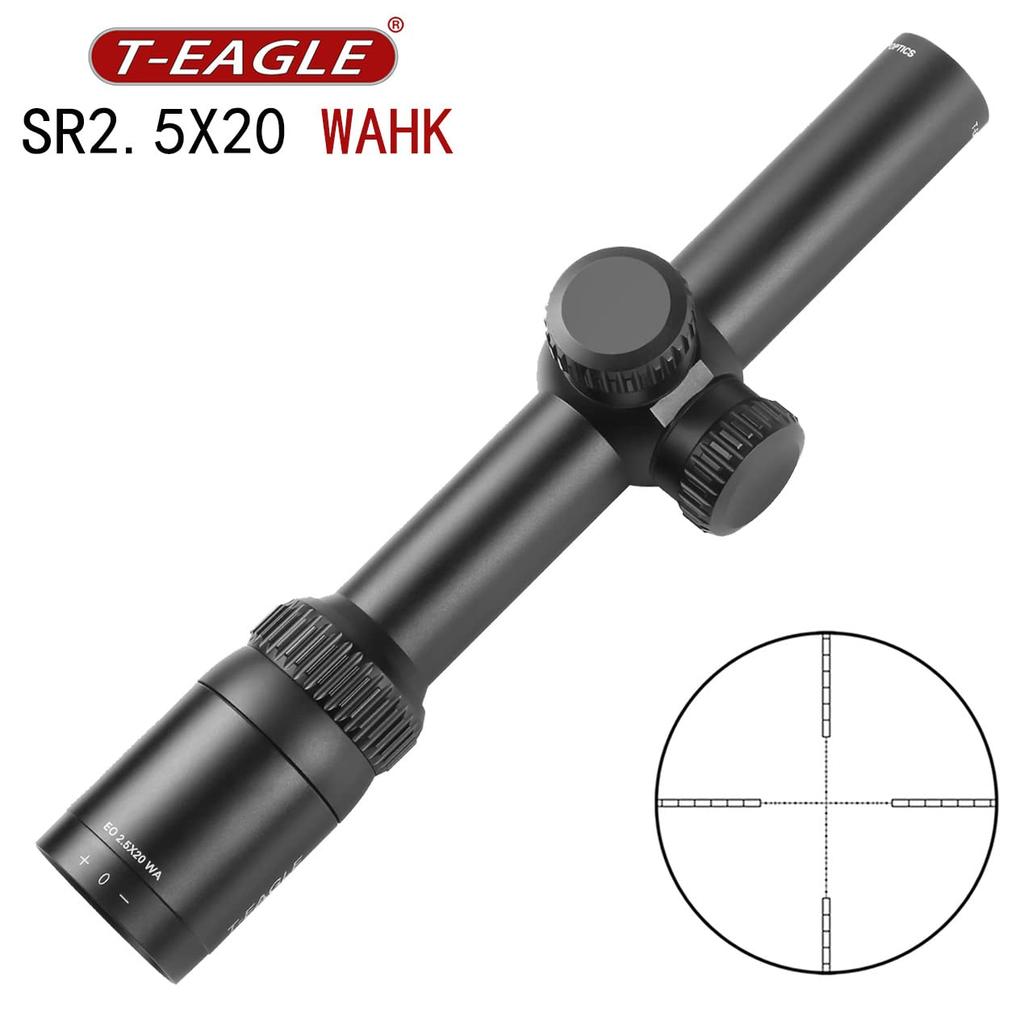 T-EAGLE 2.5x20 Short Scope Rifle Scope Mildot Scope with 20mm High Mount Ring