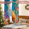 2pcs, 2D FLAT PRINTING Curtains (Without Rod) Autumn Fox(3) Holiday Printed Curtains Versatile Polyester Curtains Decorations