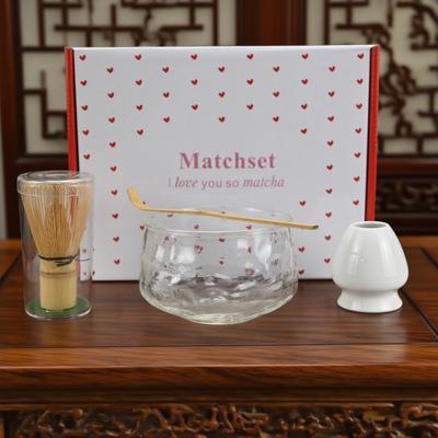 1PC/4PCS/Set Japanese-style Matcha Glass Bowl , Spoon, Tea Whisk, Perfect Gift For Ceremony, Traditional Decoration