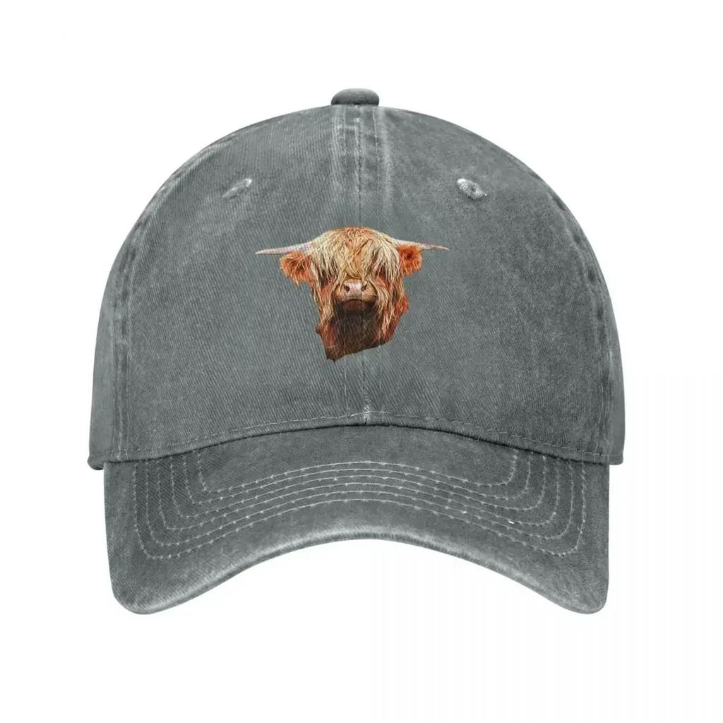 Scottish Highland Cow Beauty Baseball Cap Kids Hat Derby Hat Military Cap Unisex Womens Golf Clothing Unisexs