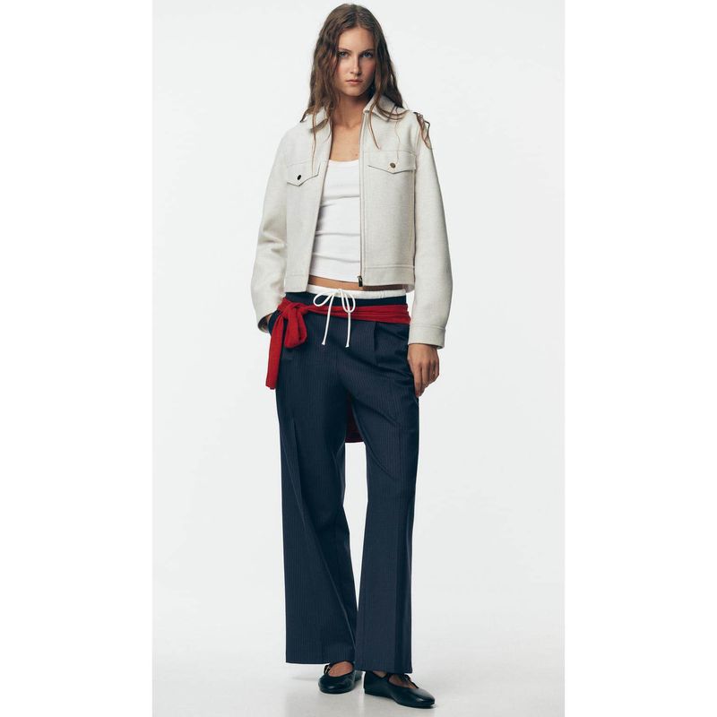 ZA Fall and winter new women's clothing ZR Fashion style Fashion soft zipper pocket decoration jacket Outwear 3046265