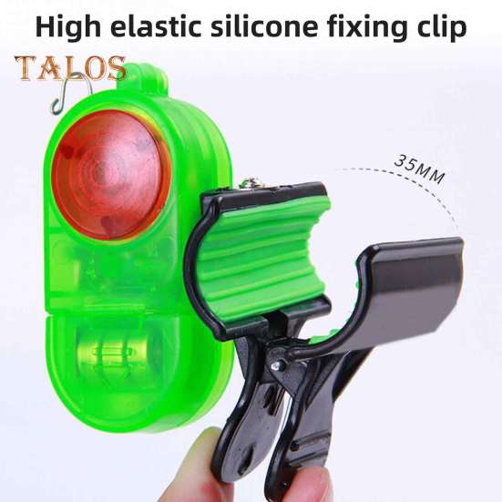 2Pcs Fishing Bite Alarm Lamp with Silicone Clip 80dB Night Fishing Rod Alert Light Sensitive Electronic Bite Indicator Strike Sensor LED Lamp Fishing