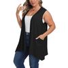 Damen Oversized Locker Lässig Farbe Ärmellose Weste Mit Tasche Strickjacke Jacke Strickjacke Jacke