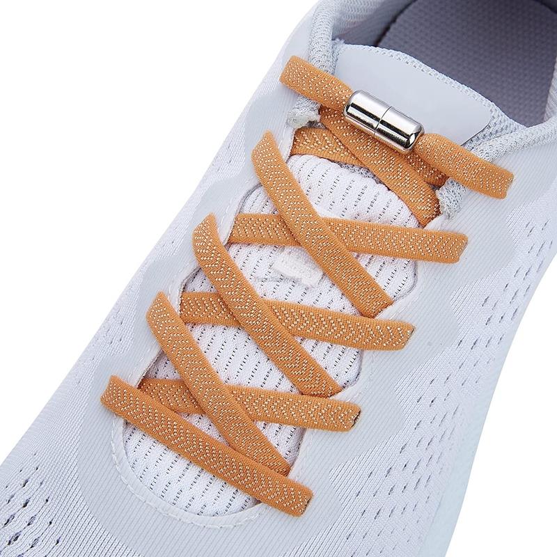 Elastic Laces Sneakers 8mm Wide Flat Rubber Bands Shoelaces Without ties Adult Kids Tennis No Tie Shoe laces Shoes Accessories