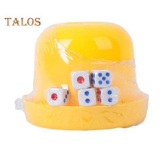 1 Set Dice Cup with 5 Dot Dice Heavy Duty Manual Shaker Cup Bar Party KTV Gambling Drinking Board Game Casino Equipment