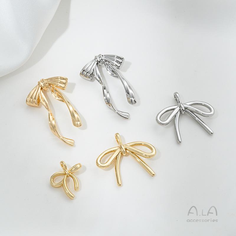 

14K Gold-Filled Smooth Bow Pendant for DIY Pearl Bracelet/Necklace Jewelry