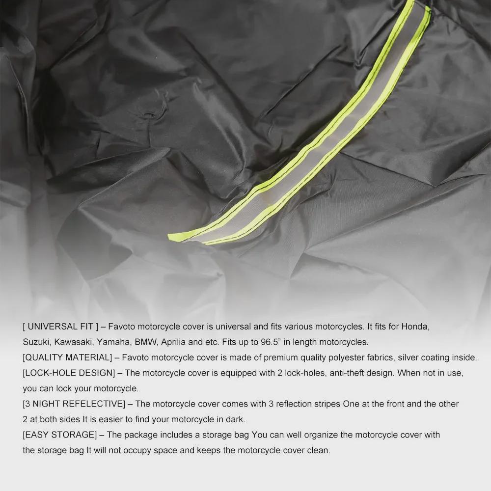 All-Season Waterproof Motorcycle Sunscreen Cover for 96.5" Bikes