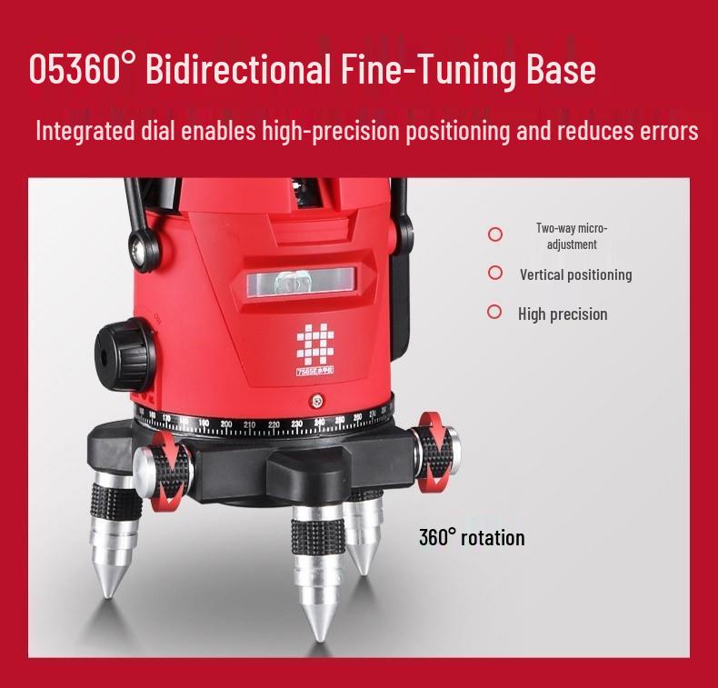 Ishii Precision Laser Level with Infrared Lines (2, 3, 5) - Automatic Leveling and High-Visibility.