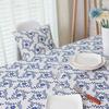 Nordic Small Blue Flower Pattern Tablecloth Home Coffee Pendant Tea Table Pad Meal Cloth