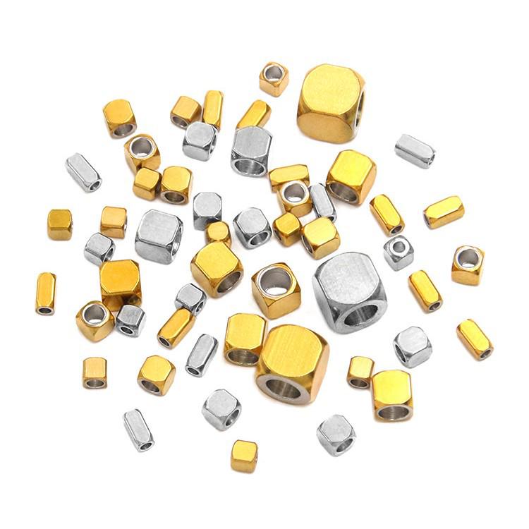 Gold & Stainless Steel Spacer Beads - 2 Colors, 6 Sizes - Rectangular Jewelry Accessories for Necklaces & Bracelets