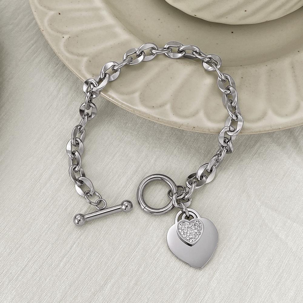 Fashion love heart bracelet jewelry personalized titanium steel bracelet for women