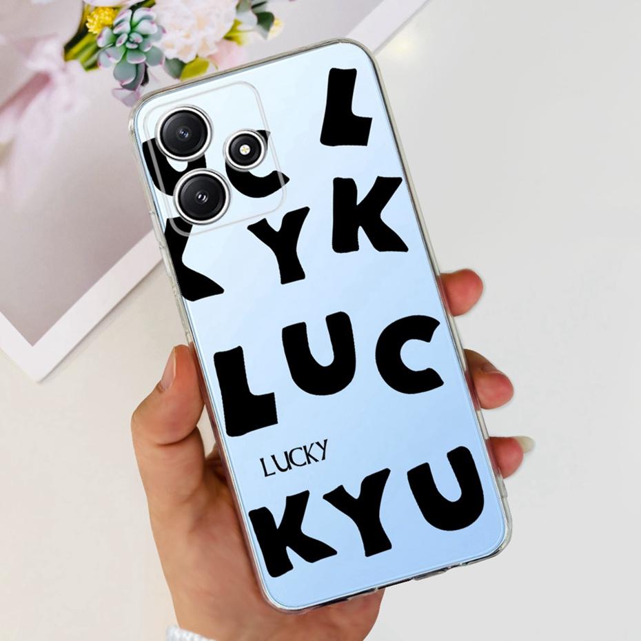 Cute Flower Cat Painted Case For Xiaomi Redmi 12 5G 2023 Soft Silicone TPU Back Cover For Redmi12 5G Global Phone Bumper