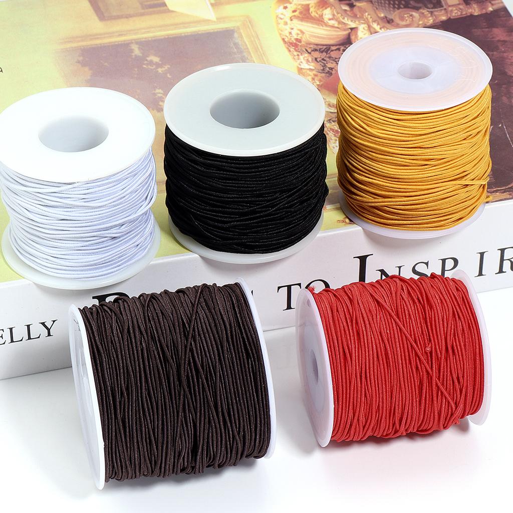 50M/roll 1mm Round Elastics Cords Chinese Knot Rope Bracelet Braided String Thread For DIY Tassels Beading String Jewelry Making