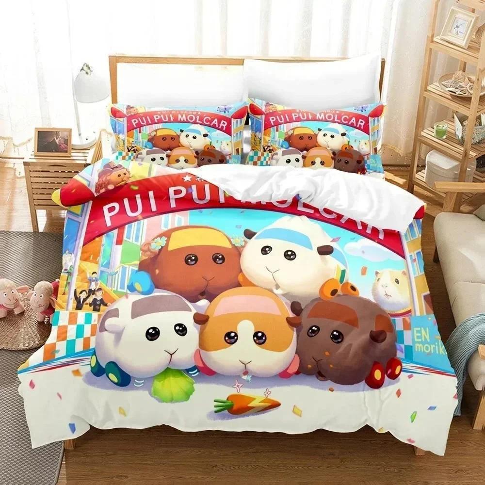 

Cute 3D Kawaii Cartoon Animal Pui Pui Molcar Bedding Set Single Twin Full Queen King Size For Adult Kid Bedroom Duvet cover Sets 70x133cm 2pcs