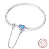 925 Silver Heart Shaped Series Love Forever Shining Zircon Bracelets Fit DIY Charm Beads Birthday Jewelry Gift