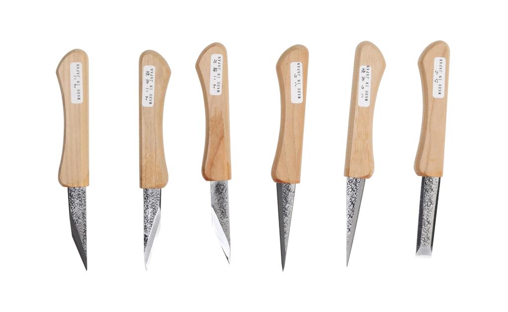 HOSCO Kiridashi Knife Set of 6 Set Kuri Each 1 Each Yoko Each 1 Each 1 Each (TL-I-6S) Includes Hira, (1 Right-handed, Left-handed), (1 Right-handed,