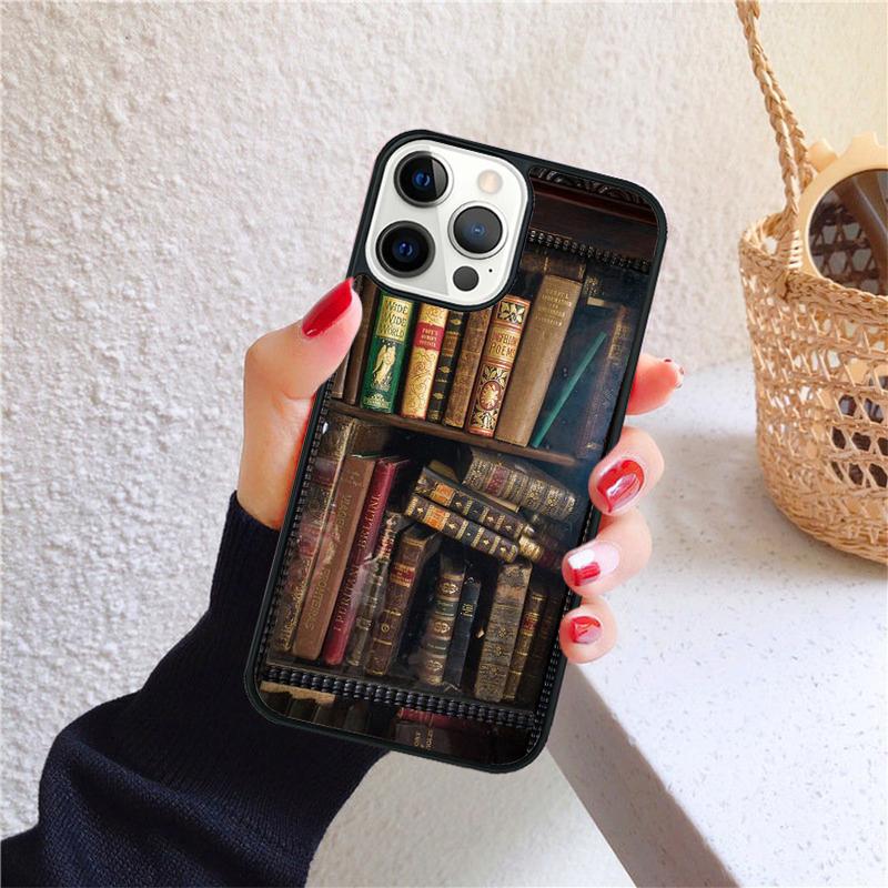 

Vintage Book Library Book Shelf Phone Case for iPhone 17 Air 16 15 14 12 13 PLUS 11 PRO MAX Cover Fundas Shell iPhone 11pro max
