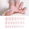24PCS French Nude Nails Short Press Full Cover Ballerina Artificial Nail Tips for Daily DIY Salon