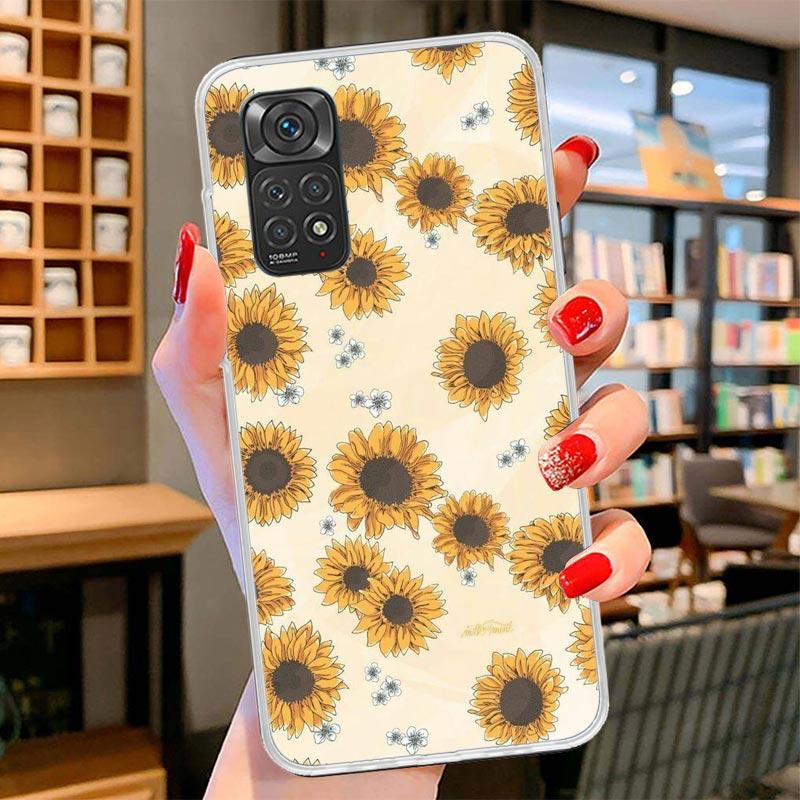

Beauty Yellow Sunflower Print Cover Phone Case For Xiaomi Redmi Note 15 14 13 12 11 10 Pro Plus 14S 12S 11S 11T 11E 10S Soft Fun Note 14 Pro Plus