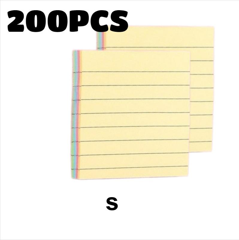 100/200 Pages of Horizontal Line Sticky Notes Colorful Posted It Note Pad Planner Sticker Notepad Memo Pad School Office Supply