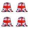 Pack Of 4 Durable Polyester Drawstring Bags With Tournament Flags Football Fan Gift For Party Favors And Sports Event