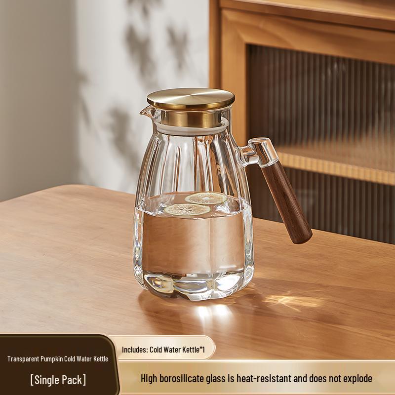 High Capacity Heat-Resistant Glass Water Jug Set with Thickened Boiling Water Jug and Household Water Cup
