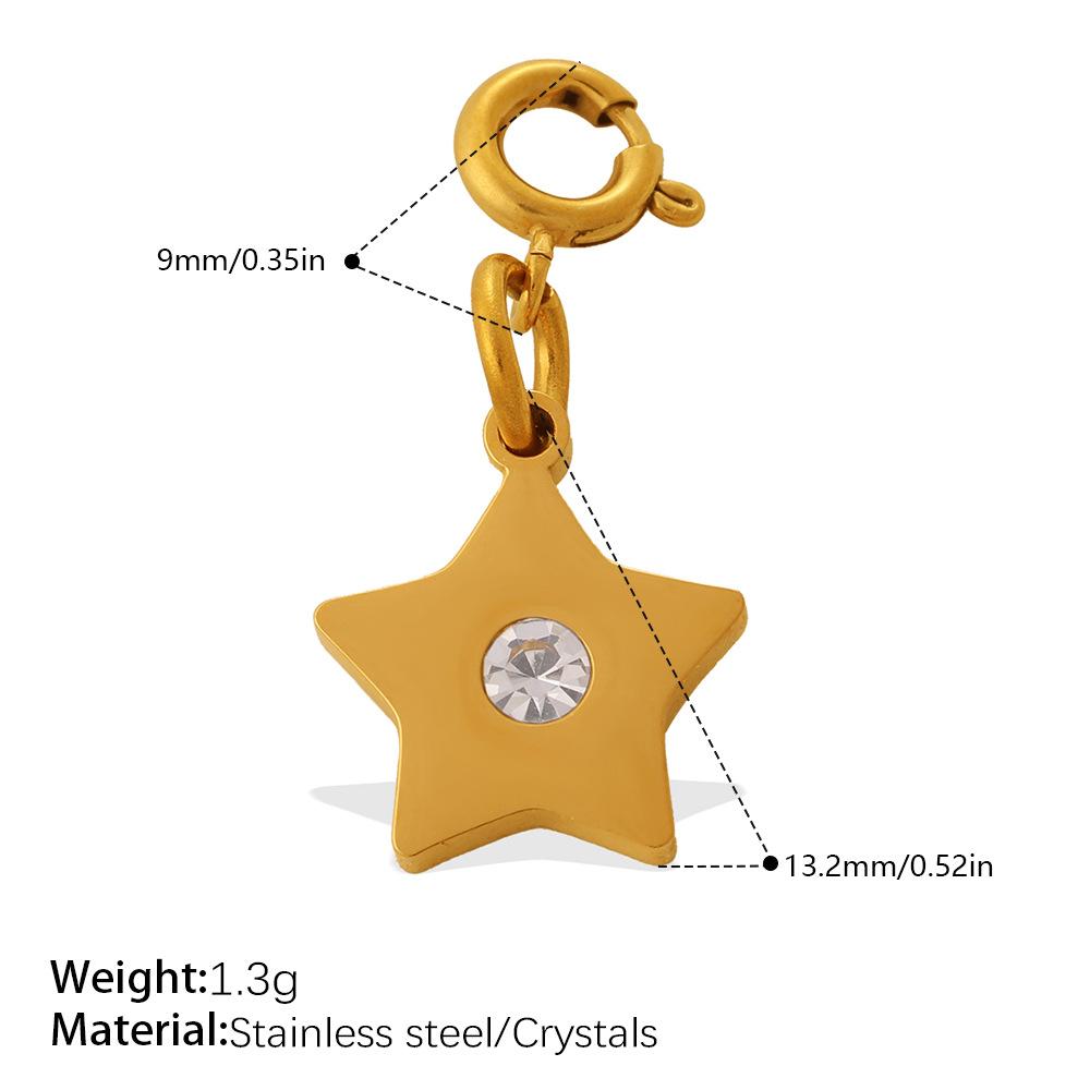 Fashion Personality Star Star Sun Jewelry Buckle Pendant Stainless Steel Gold Plated DIY Jewelry Accessories