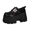 Thick-soled heightening British style small leather shoes women's 2025 new summer and autumn black giant comfortable shoes giant good-looking shoes s