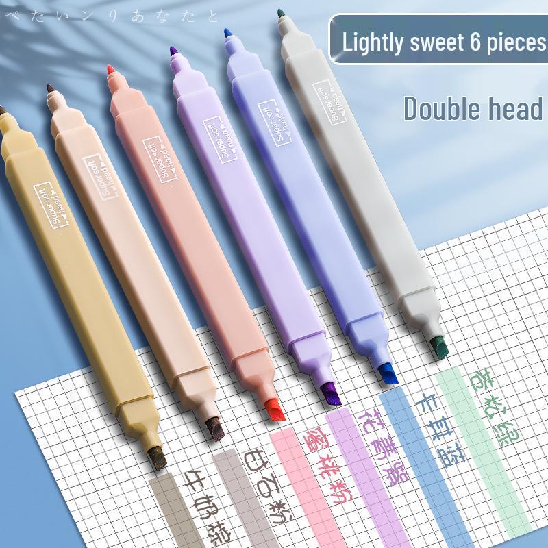 Morandi Eye-Protecting Macaron Color Highlighter Pen for Students