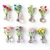 8/10 Stück DIY Mini-Glasvasen-Magnete Moderne Kreative Kühlschrankmagnete Vase 3D mit künstlicher Blume Winzige magnetische Knospenvasen