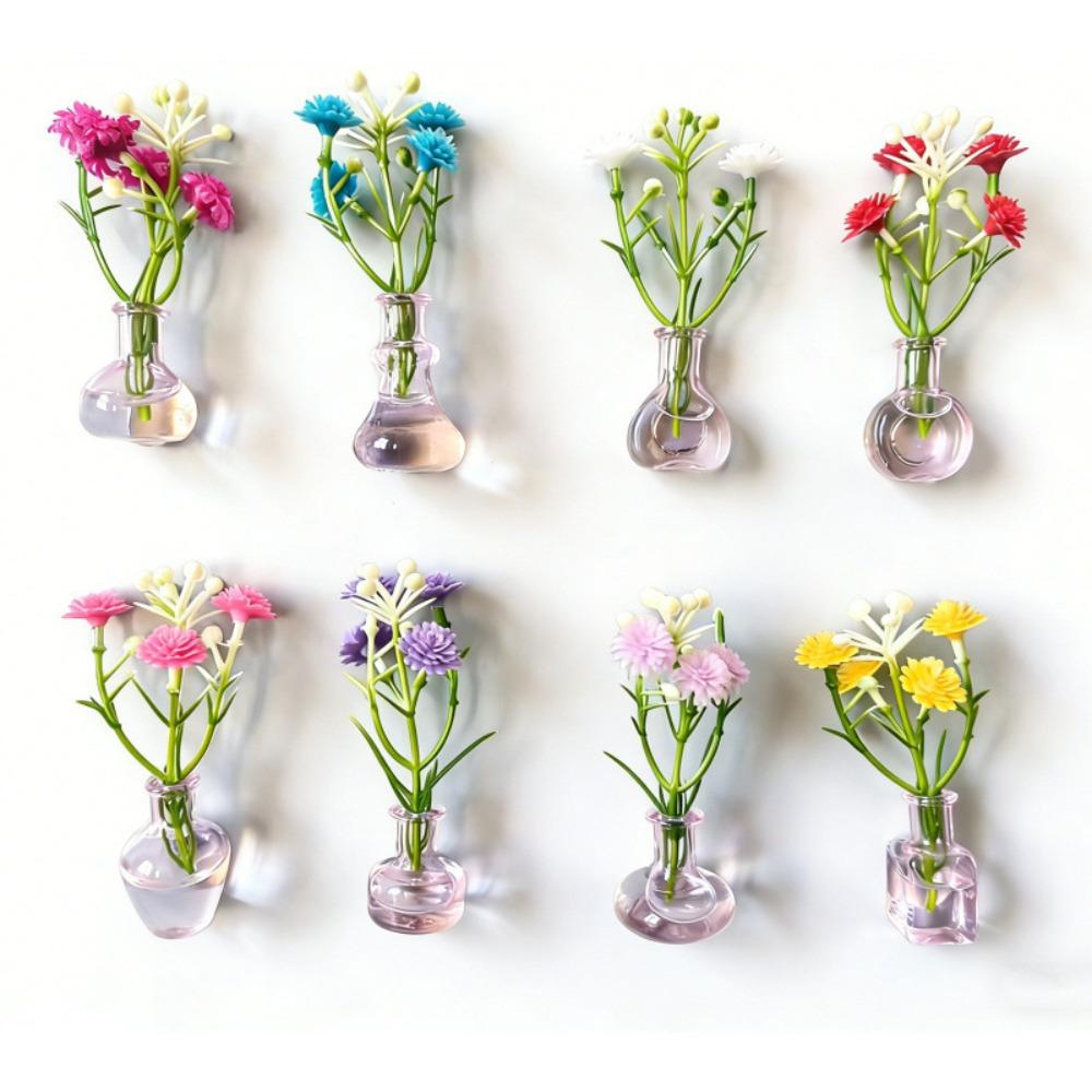 8/10Pcs DIY Tiny Magnetic Bud Vases Creative Refrigerator Magnets Vase Living Room 8Pcs/Set