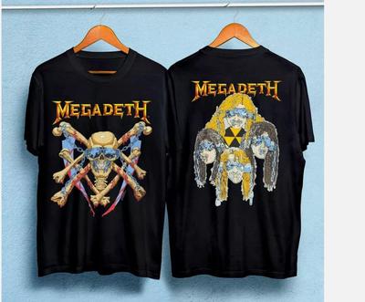 MEGADETH 1991 Vintage Vic Rattlehead Metal T-Shirt Mens Womens Tees Top