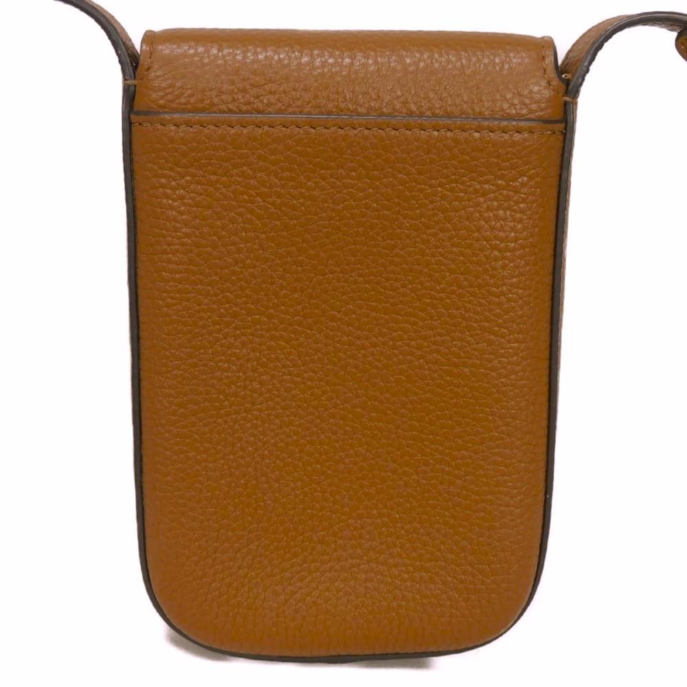 Used Britten Phone Crossbody Case (10833) 151007 7921, Pebbled Brown, Pochette, Smartphone Case with Double T Logo