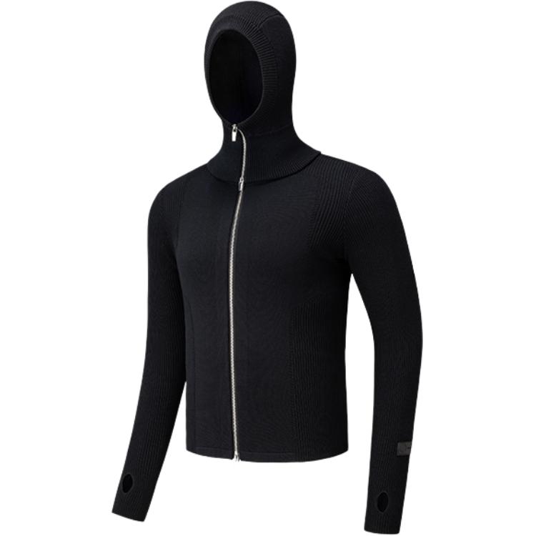 Anta X Kris Outdoor Series Однотонный трикотажный свитер на молнии с капюшоном и длинным рукавом, унисекс, 172546713G-4 M