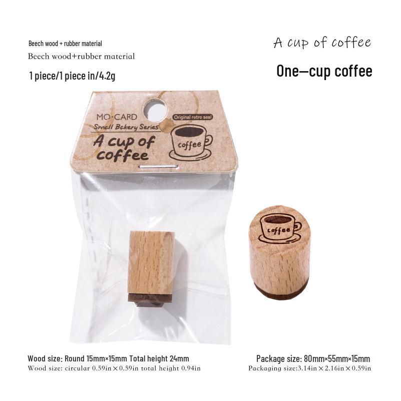 MòMò Beech Wood Little Bakery Journal Decoration Marker - Hand-Painted Patterns