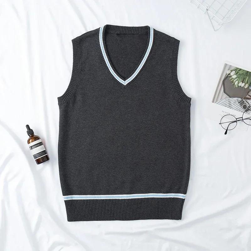 DY20Cosplay Costume Magic School Hufflepuff Ravenclaw Slytherin Wizard V Neck Sweater Uniform Stripe Cotton Sleeveless Knitted V