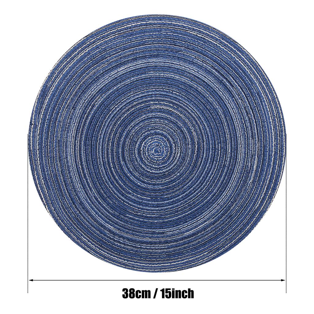 Set of 6 36cm/38cm Ramie Round Table Mat Braided Placemats Washable Non-Slip Kitchen Dining Tableware Bowl Pads Cup Coasters