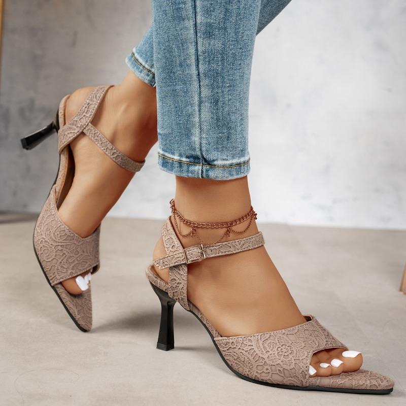 Elegante Damen Sandalen Sexy Spitzschuhe 2025 Sommermode Neue Zehenfreie Partyschuhe Kleid Pumps Damen Pantoletten Zapatillas