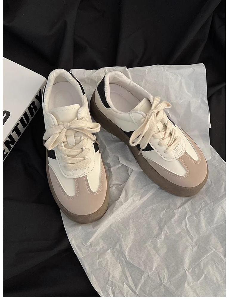 Women's Lightweight White Sneakers - Spring/Autumn 2025, Versatile & Wear-Resistant with Soft, Non-Tiring Soles