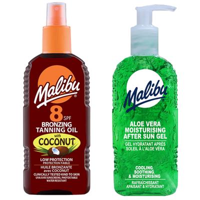 Malibu Coconut Oil SPF8 200ml + Aloe After-Sun Gel 200ml