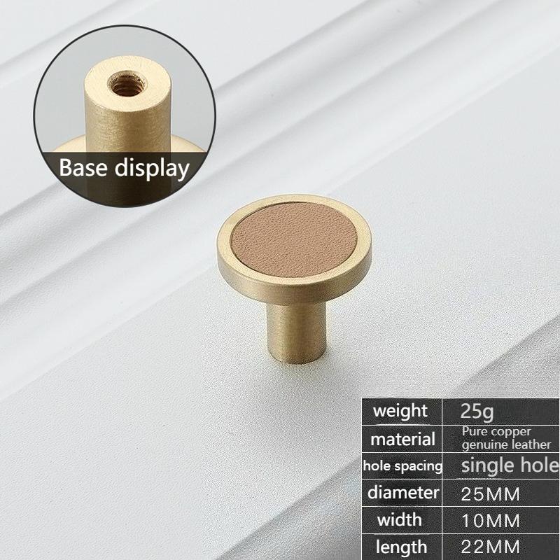 Solid Brushed Brass Kitchen Cabinet Pull Drawer Knob Bedroom Wardrobe Dresser Handle Luxury Furniture Knob - Single Hole
