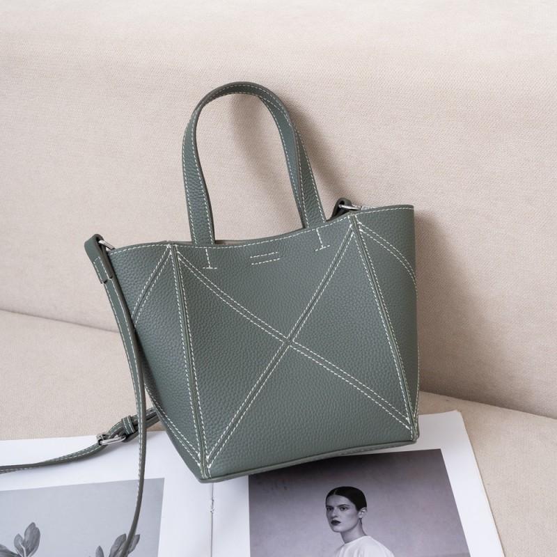 Fashionable Portable Leather Women s Bag TOGO Top-layer Cowhide Vegetable Basket Casual Mother-child Crossbody 99013 Storage