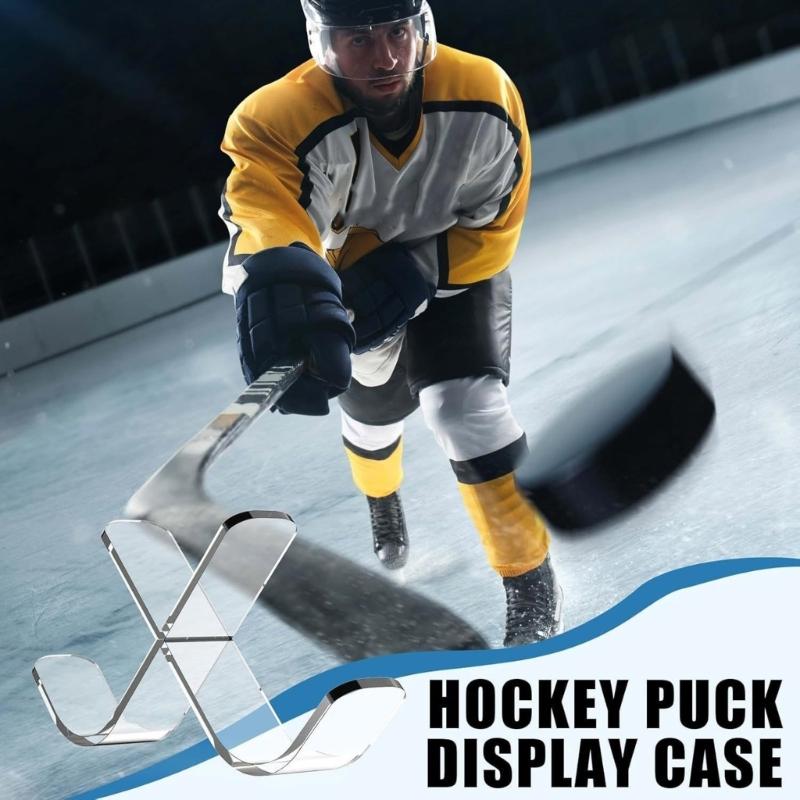 Clear Pucks Case Sports Collectibles Case Pucks Display Antislip Pucks Stand for Sports Memorabilia