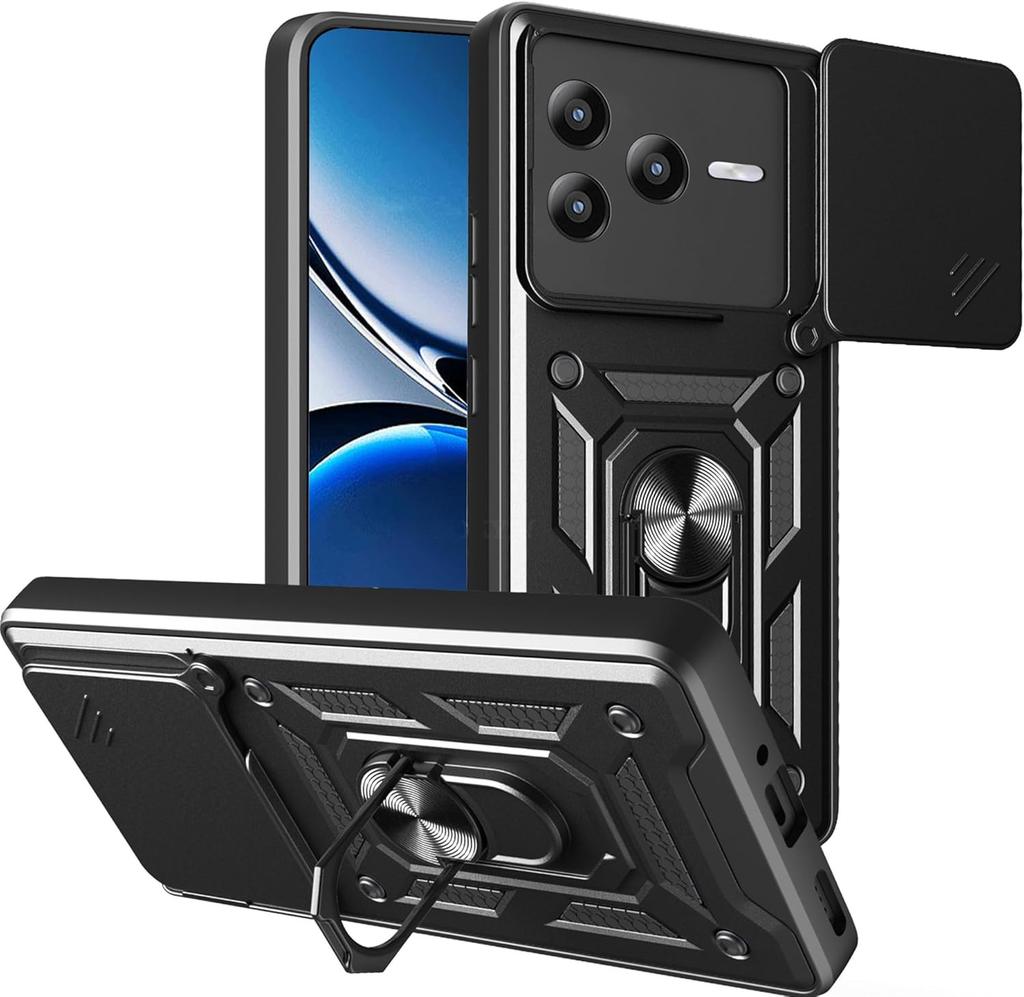 Armor Case For Xiaomi Poco F7 Pro F7 Ultra 5G Cover Lens Protection With Ring Magnetic Holder Coque Fundas Capa