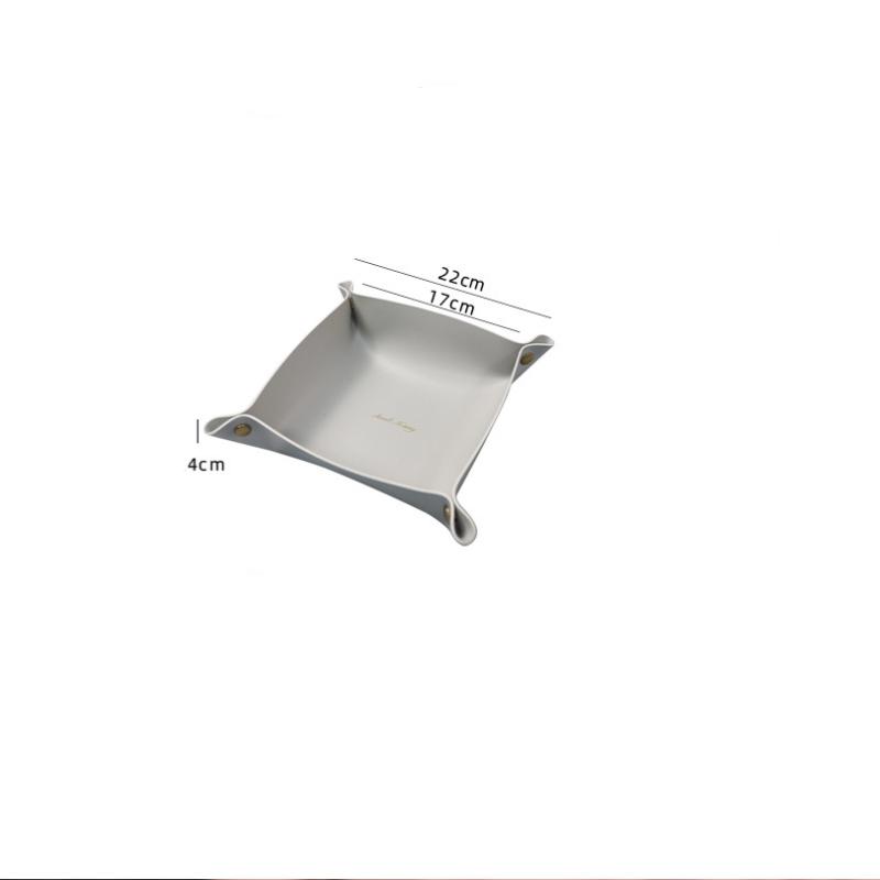Scatola portaoggetti in pelle stile nordico Vassoio portaoggetti da scrivania Pelle PU Portaoggetti per gioielli cosmetici chiavi Matter LS