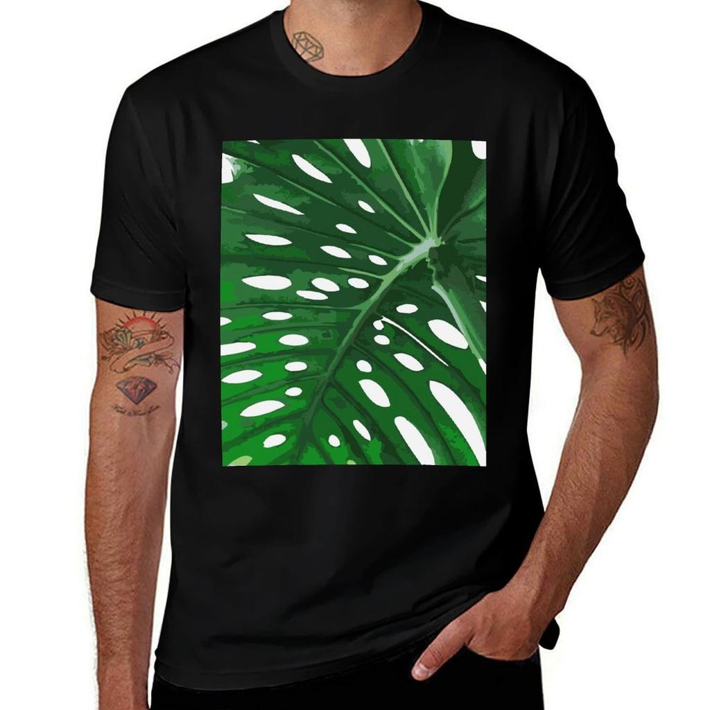Monstera T-Shirt Basic Crew Neck Short Sleeve Top