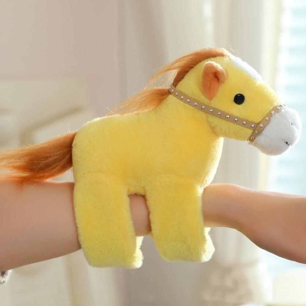 

Cartoon Horse Plush Wrist Band Soft Horse Plush Toy Cute Pony Slap Bracelet Decorative Use Yellow Normal